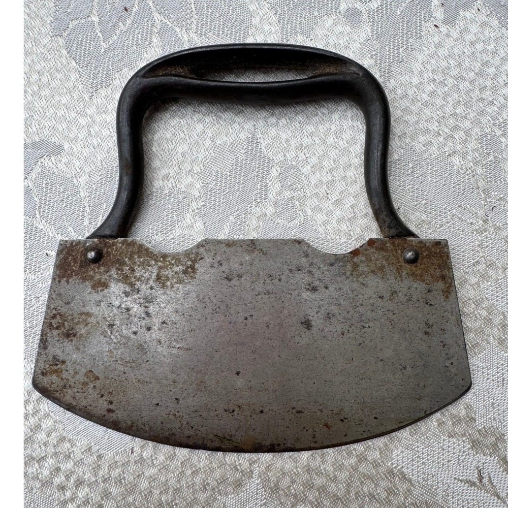 Vintage Mezzaluna Food Chopper Double Handle Rocking‎ Kitchen Tool